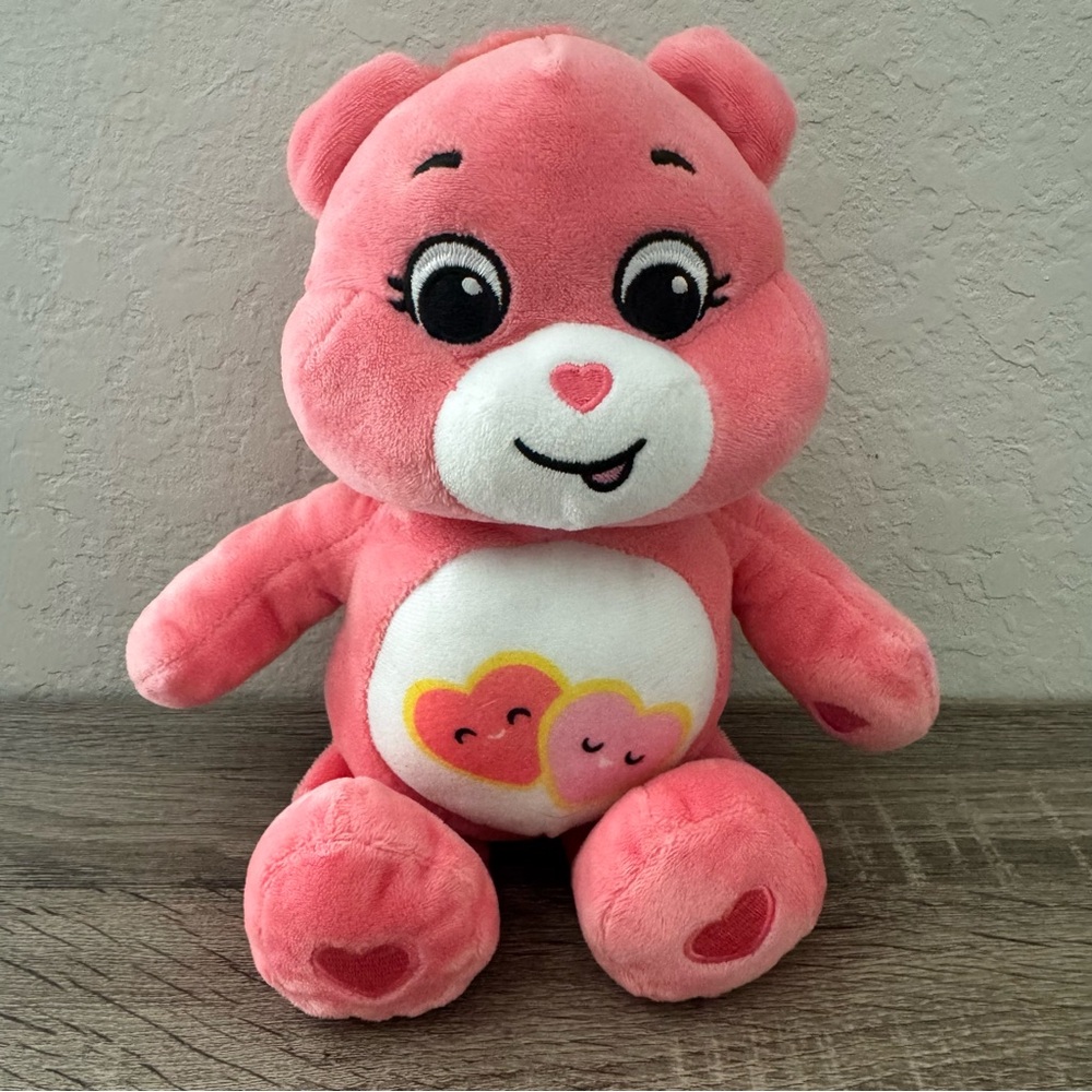Care Bears Plush Love A Lot Bear 11” Coral Pink Basic Fun